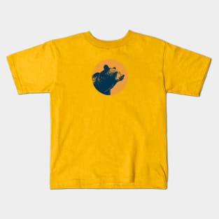 Bear head over yellow Kids T-Shirt